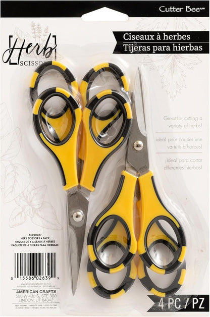 EK Tools Cutter Bee Precision Craft Scissors, Small, Yellow and Black, Package Includes 1 Ergonomic Scissor and 1 Protective Safety Cover, For Cutting, Paper, Herbs, and More