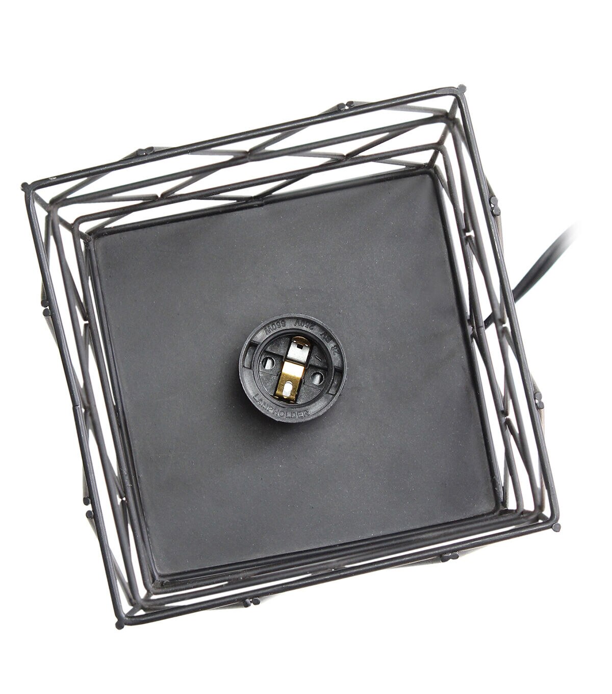 All The Rages Black Geometric Square Metal Table Lamp