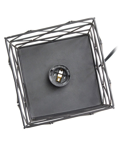 All The Rages Black Geometric Square Metal Table Lamp