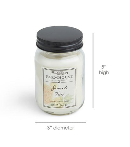 12oz Sweet Tea Scented Mason Jar Candle by Hudson 43