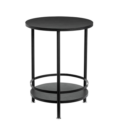 Honey Can Do 2 Tier Round Side Table Black