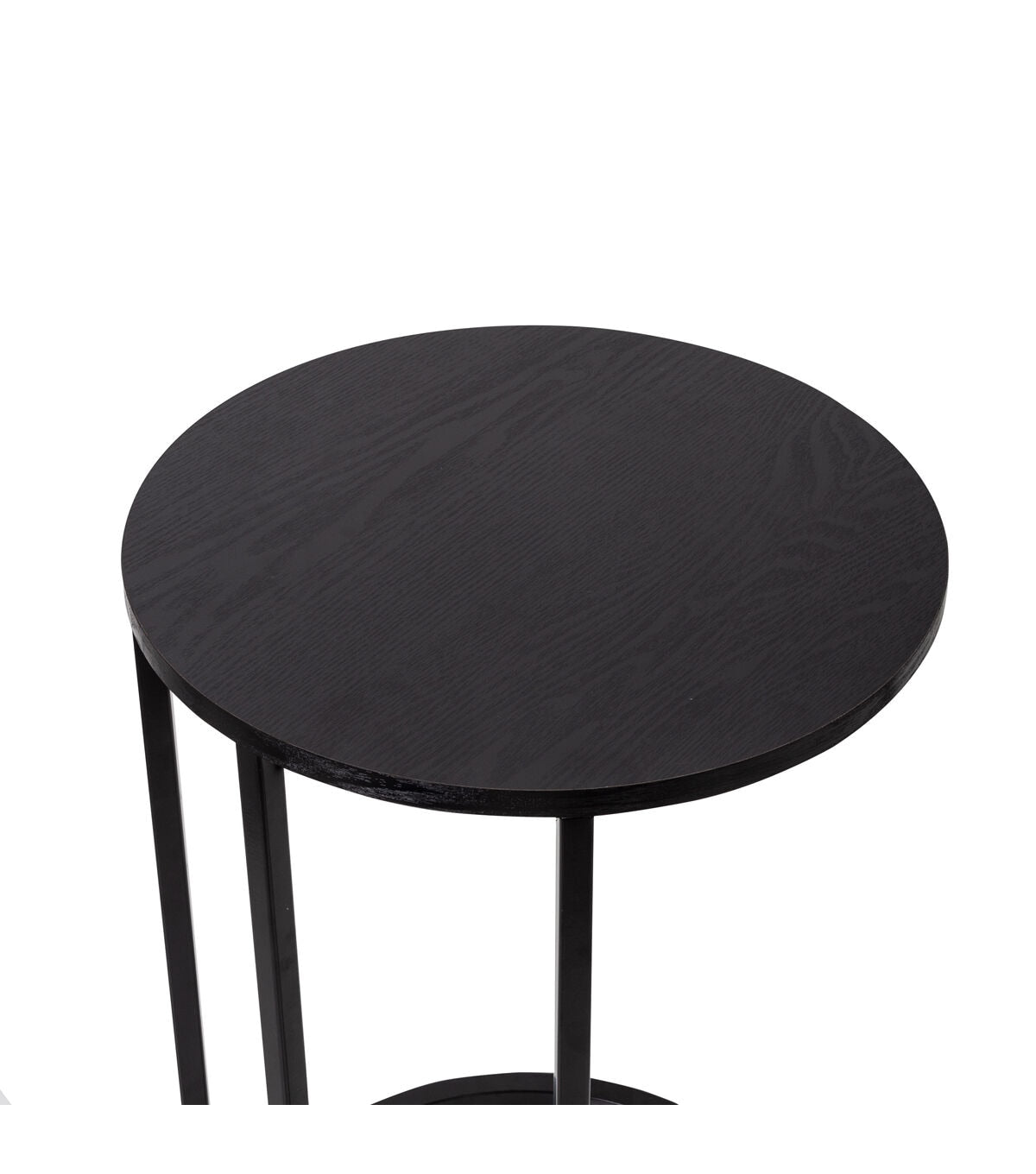 Honey Can Do Black Round C Shaped Table