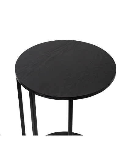 Honey Can Do Black Round C Shaped Table