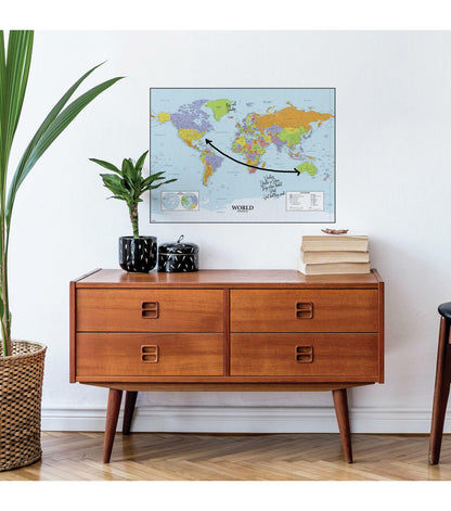 RoomMates Dry Erase Map Of The World Giant Decal