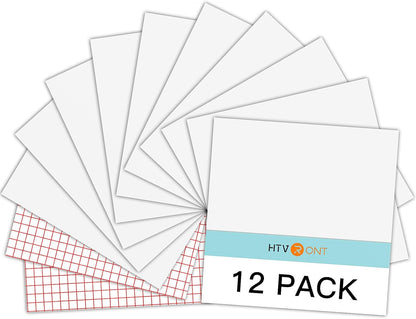 HTVRONT 70 Pack Vinyl for Cricut Machine, 57 Sheets 12" X 12" Permanent Adhesive Vinyl Sheets & 2 Cutting Mat & 10 Transfer Paper for Vinyl