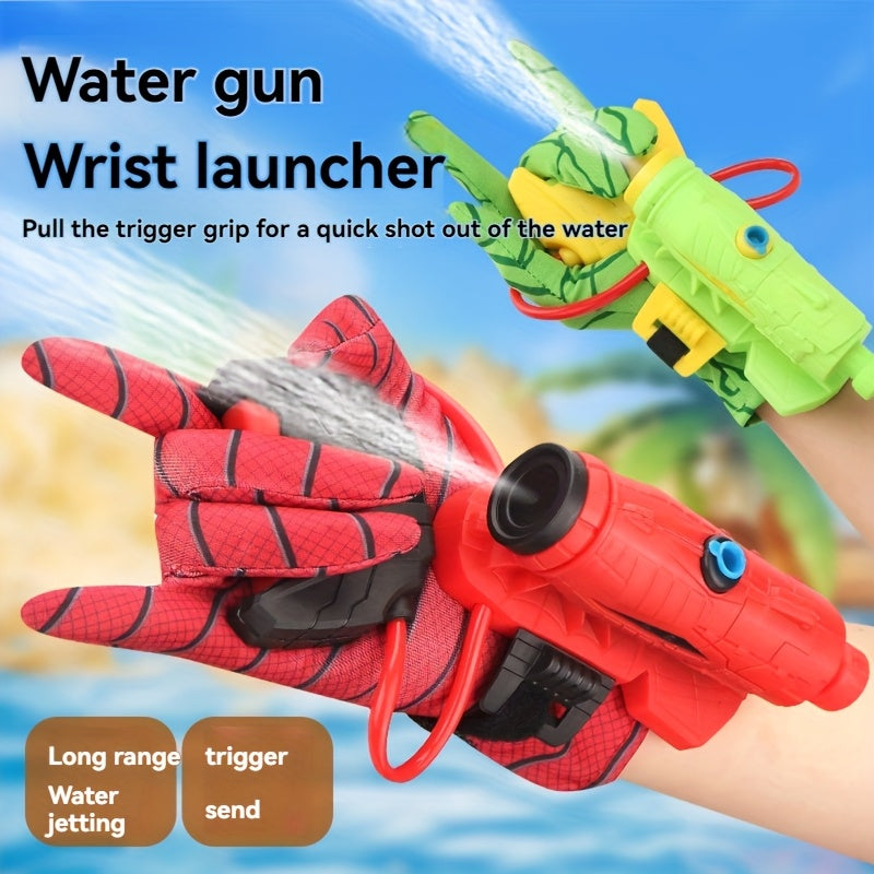 Arme à eau Spider Kid - Design de toile rouge et noire, action à pompe manuelle, jeu en plein air pour les jeunes, parfait pour les vacances en plein air, jouet de jeu en plein air | Détail de toile | Arme à eau en plastique durable, arme à eau Spider