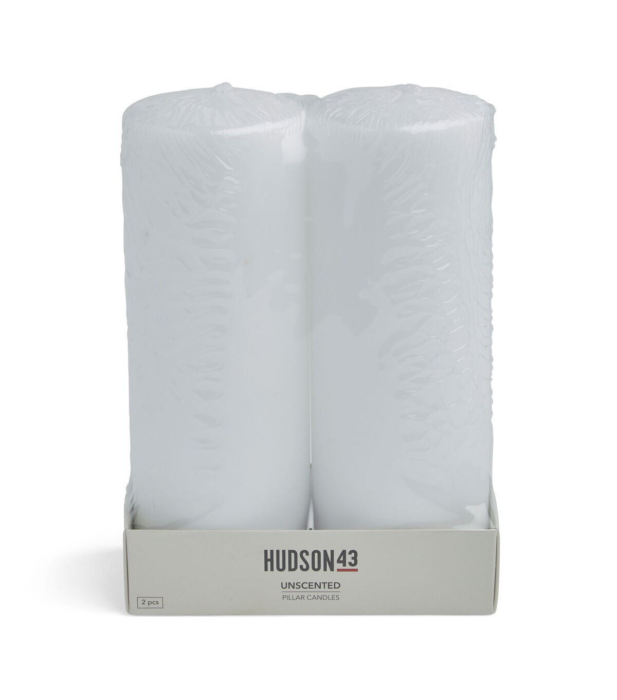 3" x 8" White Unscented White Pillar Candles by Hudson 43