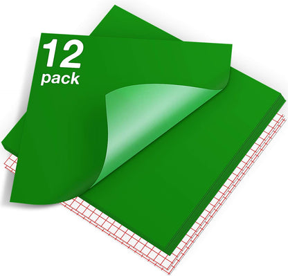 HTVRONT 70 Pack Vinyl for Cricut Machine, 57 Sheets 12" X 12" Permanent Adhesive Vinyl Sheets & 2 Cutting Mat & 10 Transfer Paper for Vinyl