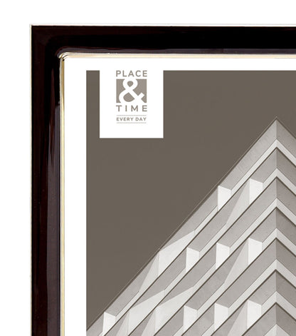 5" x 7" Black & Gold Enamel Tabletop Picture Frame by Place & Time