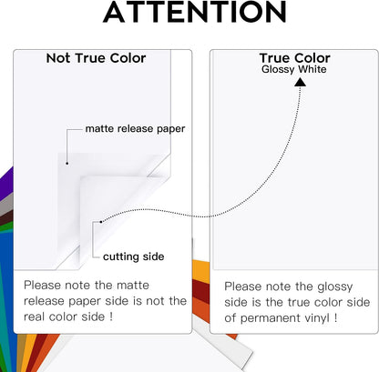 HTVRONT 70 Pack Vinyl for Cricut Machine, 57 Sheets 12" X 12" Permanent Adhesive Vinyl Sheets & 2 Cutting Mat & 10 Transfer Paper for Vinyl