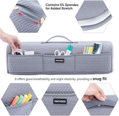 AMOIGEE Stretchy & Washable Dust Cover for Cricut Maker 4, Cricut Explore 4, Cricut Explore Air 2, Cricut Maker 3 – Die-Cut Machine Cover with Pockets for Cricut Accessories, Supplies & Tools