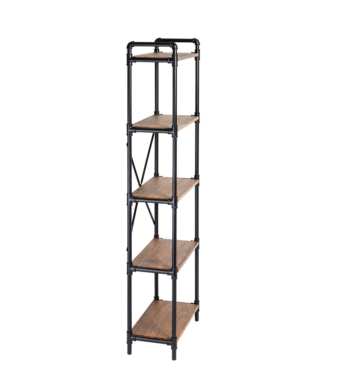 Honey Can Do 5 Tier Industrial Bookshelf Black