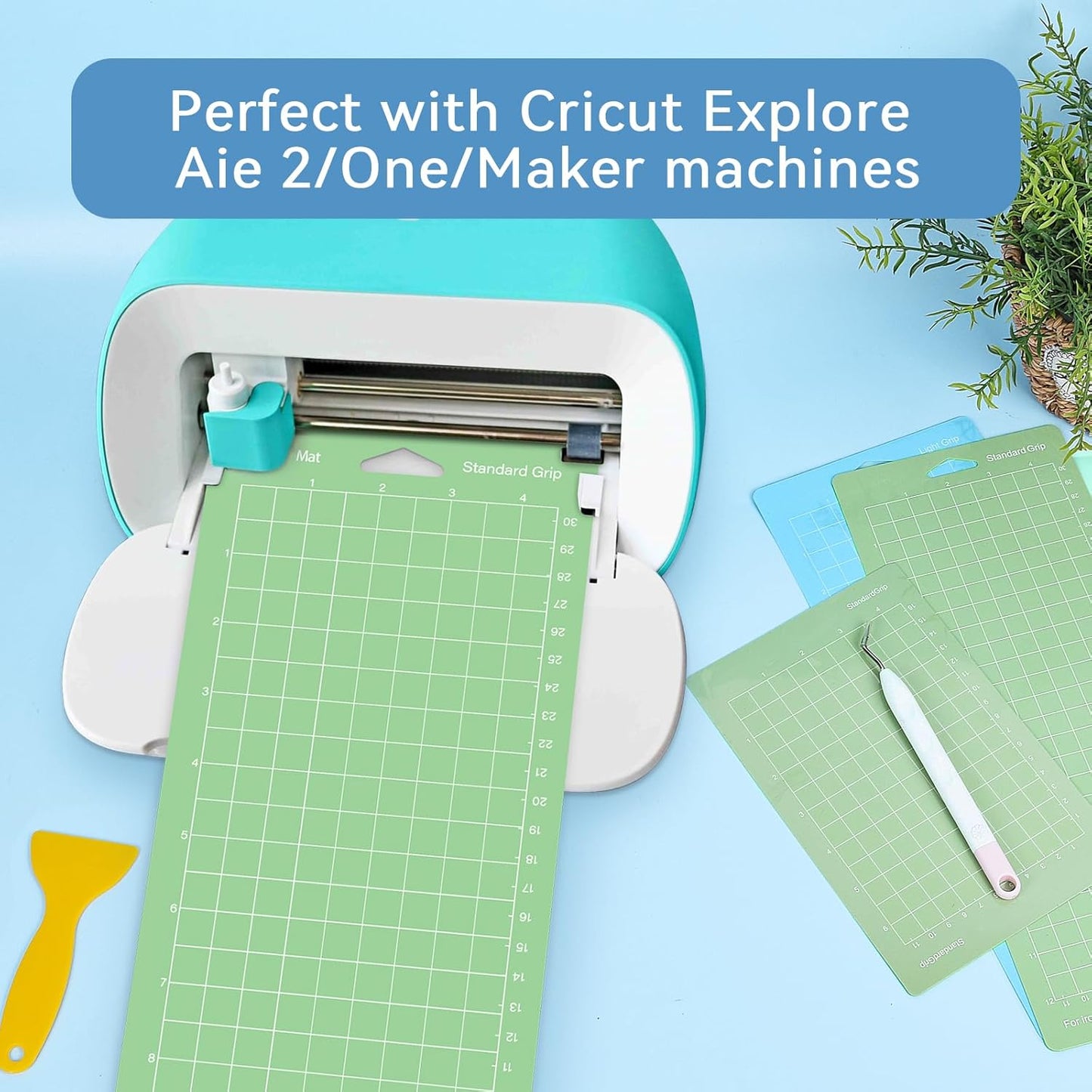 IModeur 10 Pack Cutting Mats - 12"x12" for Cricut Accessories - Explore Air 2/ Maker 2/3