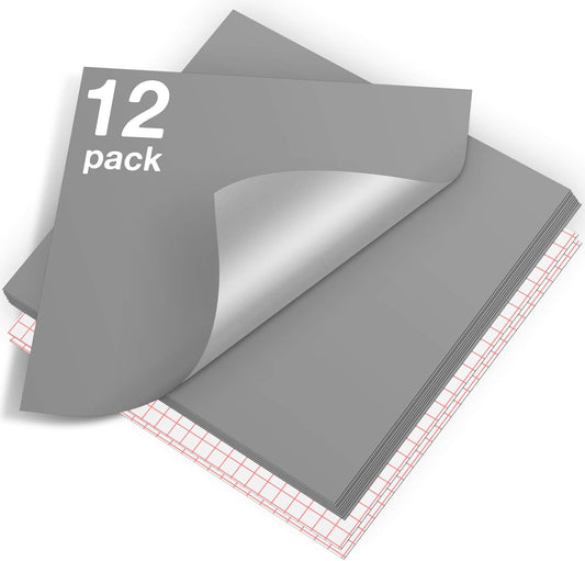 HTVRONT 70 Pack Vinyl for Cricut Machine, 57 Sheets 12" X 12" Permanent Adhesive Vinyl Sheets & 2 Cutting Mat & 10 Transfer Paper for Vinyl