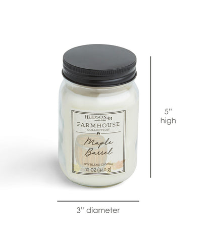 12oz Maple Barrel Scented Mason Jar Candle by Hudson 43