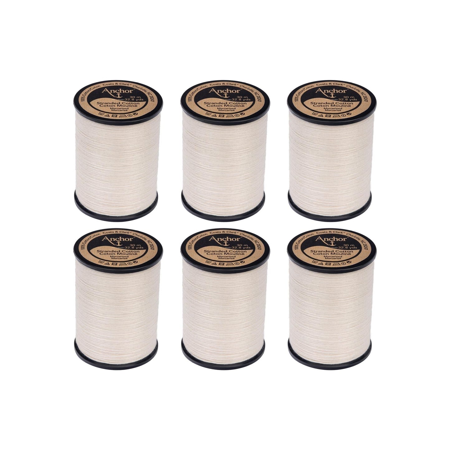 AN Spooled Cotton 30 Meters (6 Pack) - Clearance shades