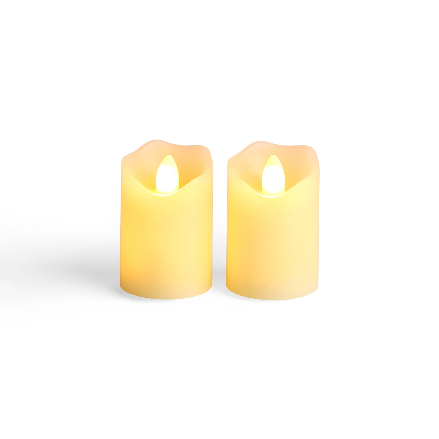 2" x 3" LED Ivory Wave Edge Pillar Candles 2pk by Hudson 43
