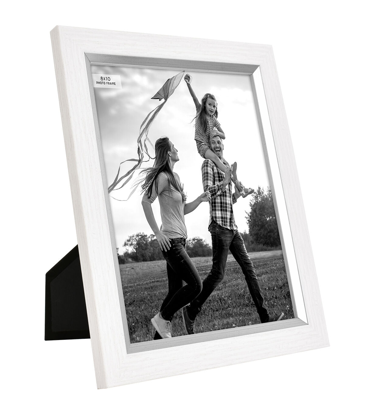 MCS 8" x 10" White & Silver Plastic Tabletop Picture Frame