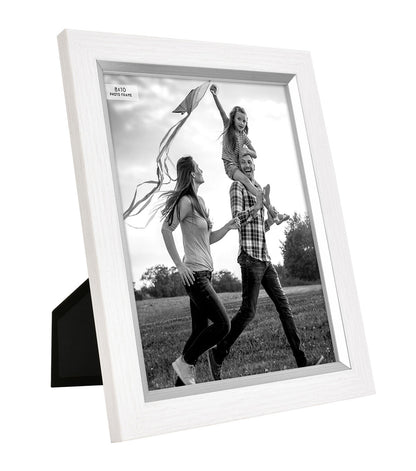 MCS 8" x 10" White & Silver Plastic Tabletop Picture Frame