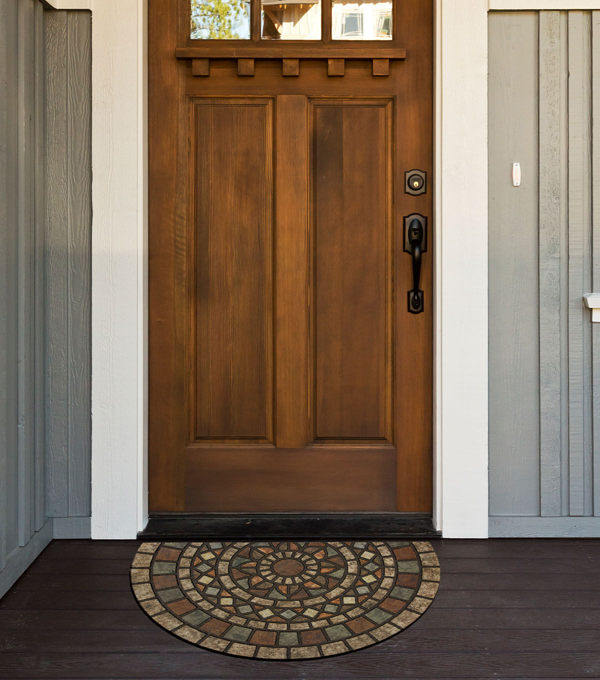 Mosaic Mythos Stone Doormat Multi 1'11" x 2'11"