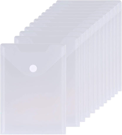 24 Pack Large Clear Die & Stamp Storage Bag Transparent Plastic Folders for Cutting Dies Stencil Embossing Crafts for DIY Scrapbooking Paper Card Craft Organizer Holder