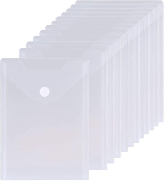 24 Pack Large Clear Die & Stamp Storage Bag Transparent Plastic Folders for Cutting Dies Stencil Embossing Crafts for DIY Scrapbooking Paper Card Craft Organizer Holder