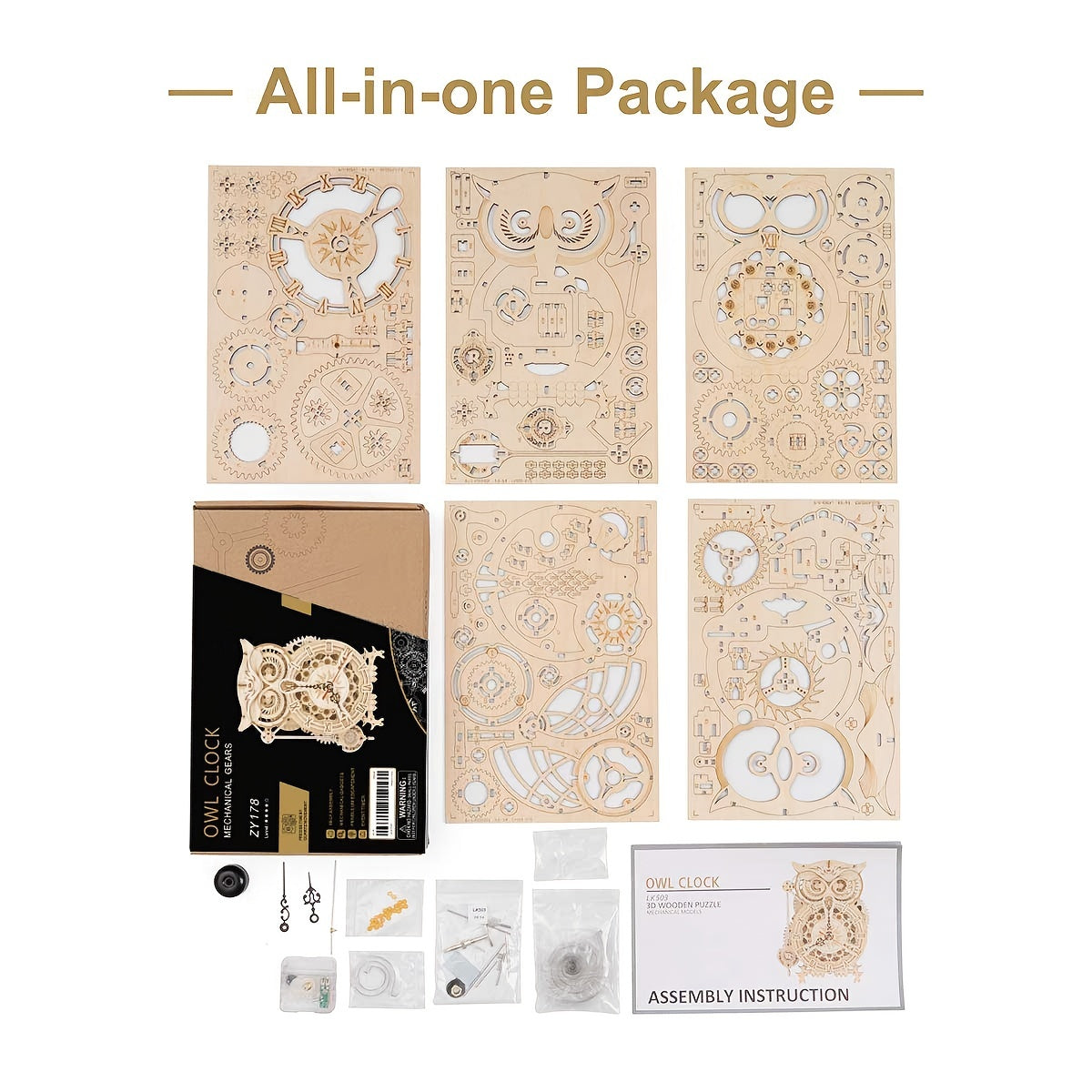 Puzzle en bois 3D - Kit de construction de modèle mécanique pour adultes - Puzzle horloge 161 pièces - Cadeau créatif pour la décoration de la maison - Parfait pour les puzzles à la maison, l'affichage au bureau et votre salon
