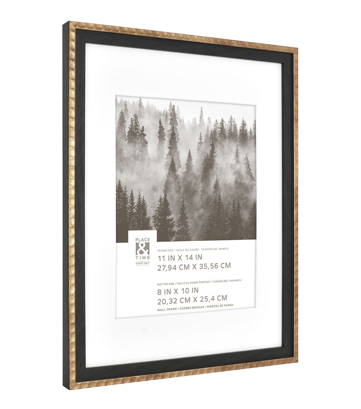 11" x 14" Matted to 8" x 10" Black & Brass Wall Frame by Place & Time