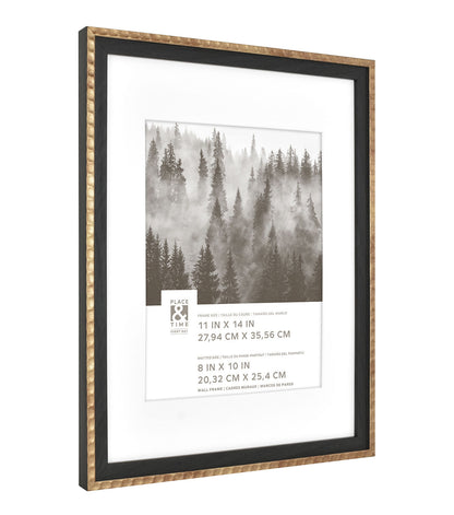 11" x 14" Matted to 8" x 10" Black & Brass Wall Frame by Place & Time