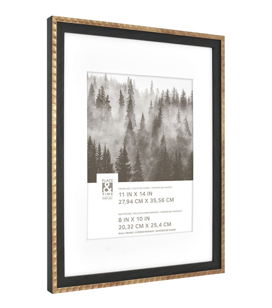 11" x 14" Matted to 8" x 10" Black & Brass Wall Frame by Place & Time