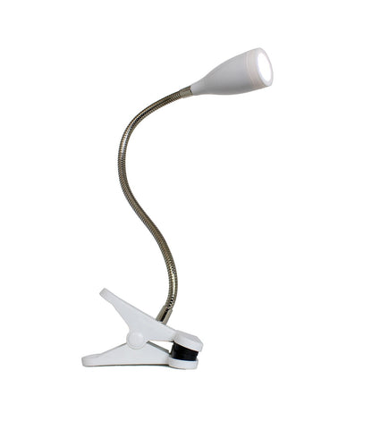 All The Rages White Flexible Gooseneck LED Clip Light Desk Lamp