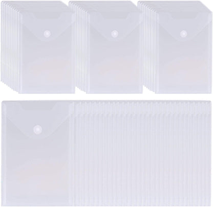 24 Pack Large Clear Die & Stamp Storage Bag Transparent Plastic Folders for Cutting Dies Stencil Embossing Crafts for DIY Scrapbooking Paper Card Craft Organizer Holder