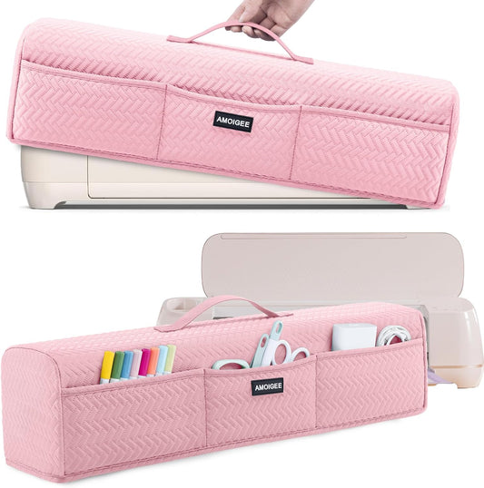 AMOIGEE Stretchy & Washable Dust Cover for Cricut Maker 4, Cricut Explore 4, Cricut Explore Air 2, Cricut Maker 3 – Die-Cut Machine Cover with Pockets for Cricut Accessories, Supplies & Tools