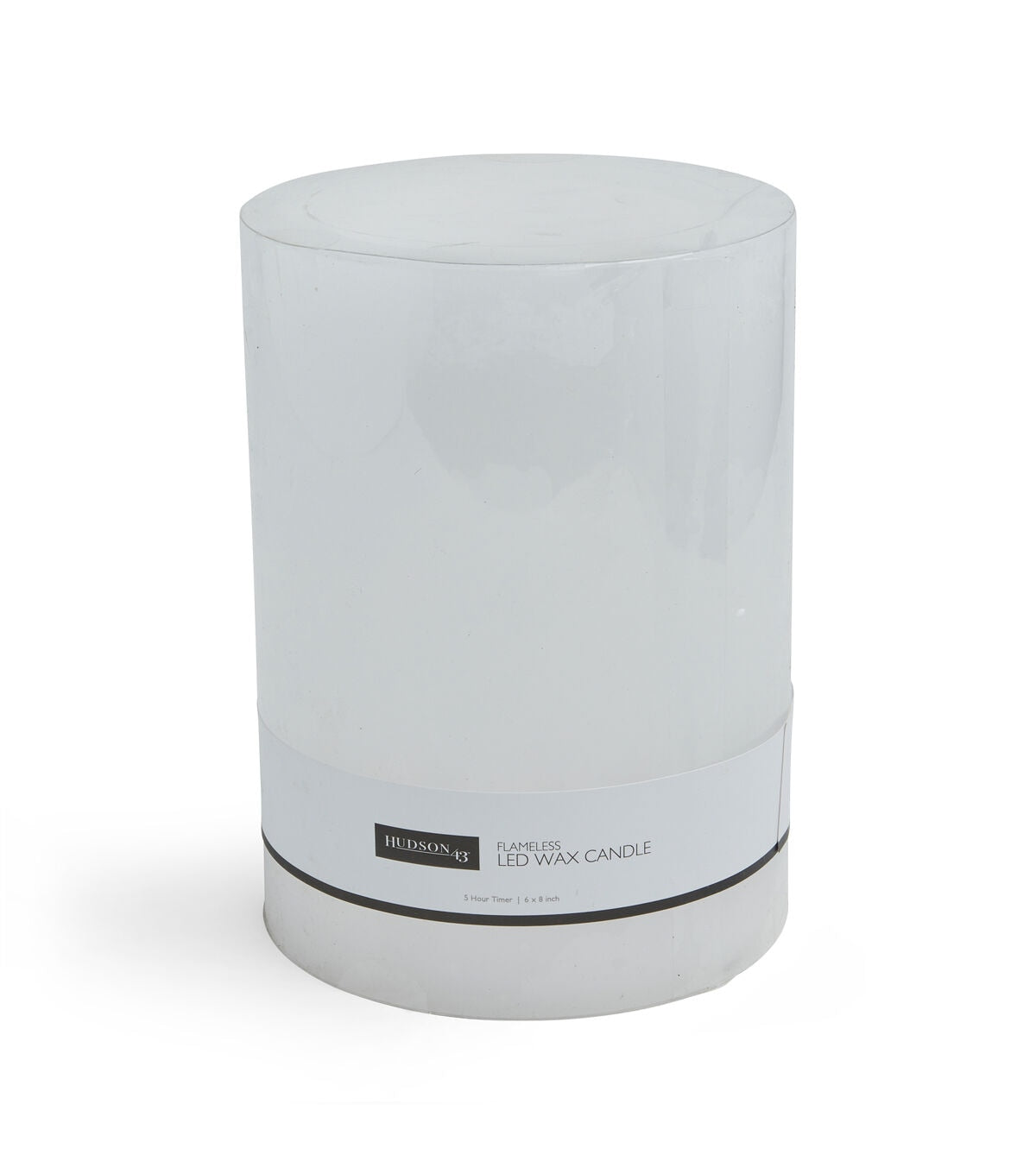 6" x 8" LED White Smooth Wax Pillar Candle by Hudson 43