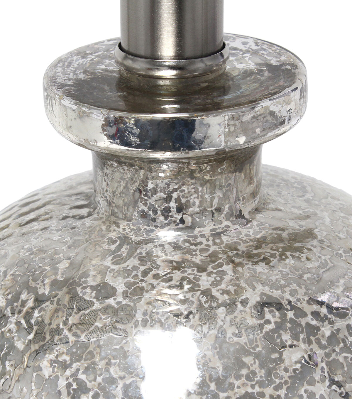All The Rages Mercury Glass Jar Table Lamp with White Linen Shade
