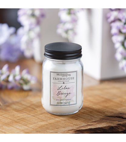 12oz Lilac Breeze Scented Mason Jar Candle by Hudson 43