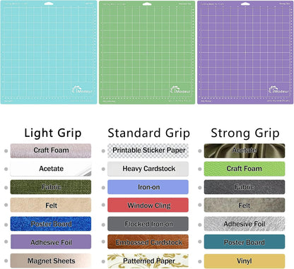 IModeur 10 Pack Cutting Mats - 12"x12" for Cricut Accessories - Explore Air 2/ Maker 2/3