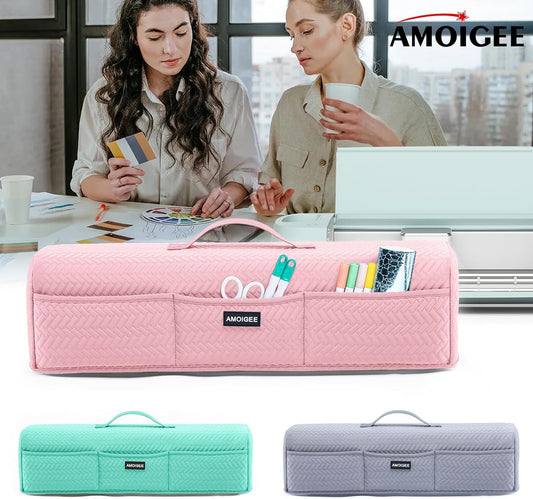 AMOIGEE Stretchy & Washable Dust Cover for Cricut Maker 4, Cricut Explore 4, Cricut Explore Air 2, Cricut Maker 3 – Die-Cut Machine Cover with Pockets for Cricut Accessories, Supplies & Tools