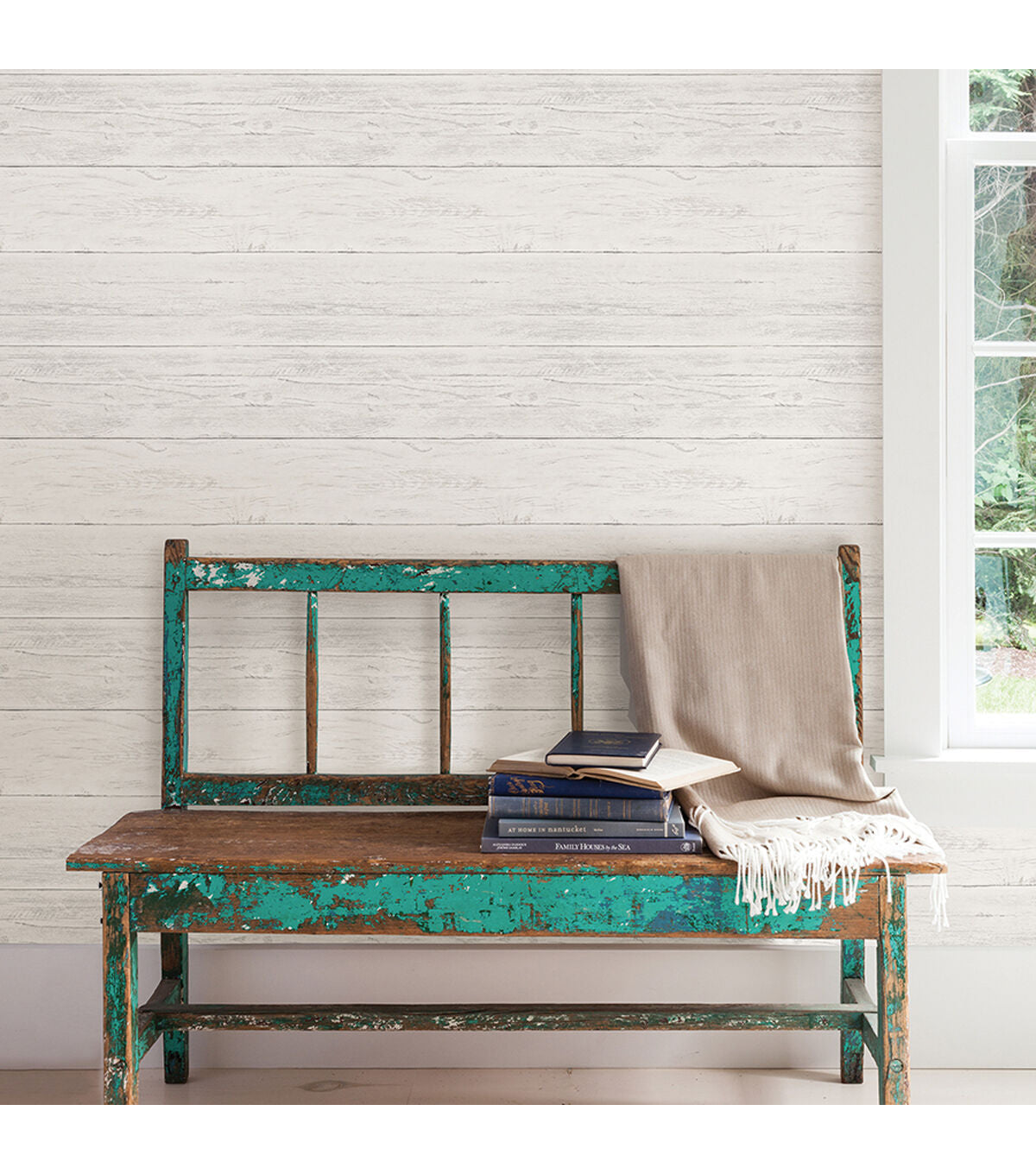 WallPops NuWallpaper Shiplap Peel and Stick Wallpaper