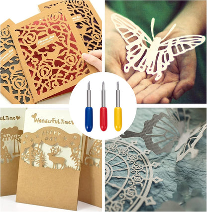STREWEEK 50PCS Cutting Blades compatible for Cricut Explore Air/Air 2/Air 3/Maker 3, Fine Point Blades Consist of 10PCS 30°Shallow Cutting Blades,30PCS 45° Standard Blades and 10PCS 60° Deep Blades