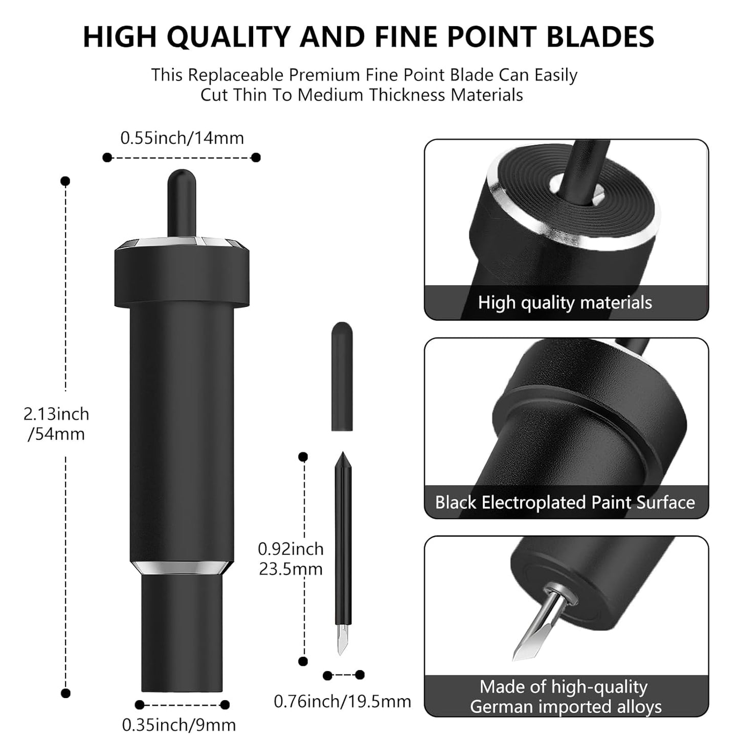 Deep Cut Blade for Cricut Maker 3/4/Maker/Explore 3/4/Air 2/Air/One/Venture,60° Deep Point Blade and Housing for Cutting Metallic/Genuine Leather, Craft/EVA Foam, Aluminum Foil, Magnetic Sheet,Etc