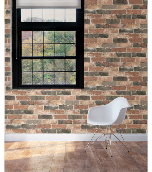 WallPops NuWallpaper Peel and Stick Wallpaper Newport Reclaimed Brick