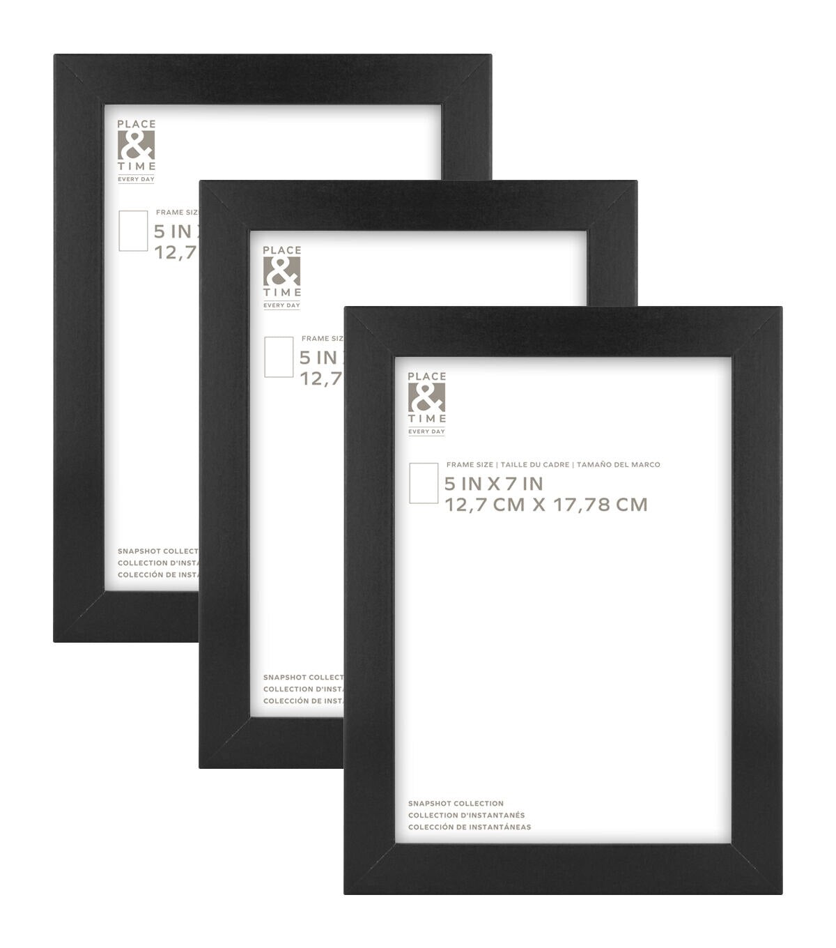 5" x 7" Snapshot Wood & Glass Wall Picture Frames 3pk by Place & Time