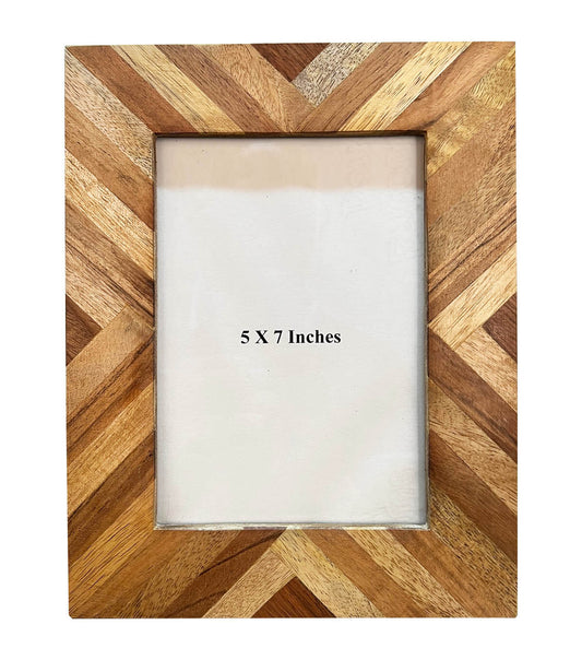 5" x 7" Chevron Wood Tabletop Picture Frame by Place & Time