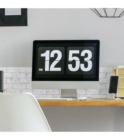 Carrara Marble Subway Peel & Stick Tile Backsplash