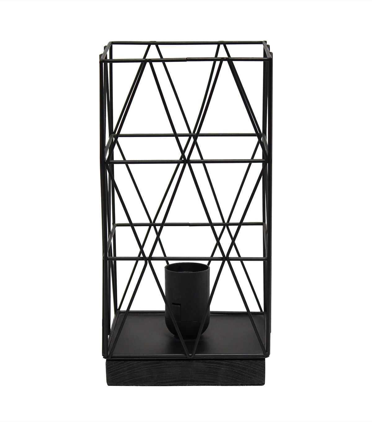 All The Rages Black Geometric Square Metal Table Lamp