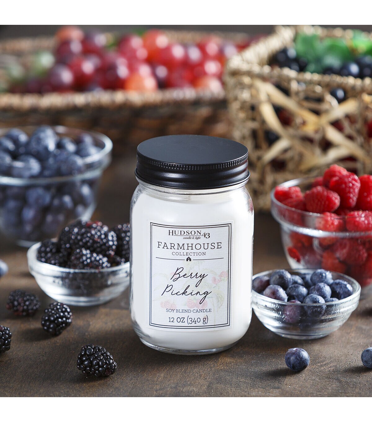 12oz Berry Picking Scented Jar Candle by Hudson 43
