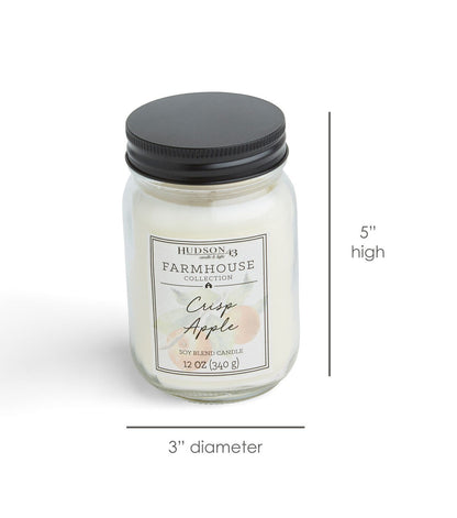 12oz Crisp Apple Scented Mason Jar Candle by Hudson 43