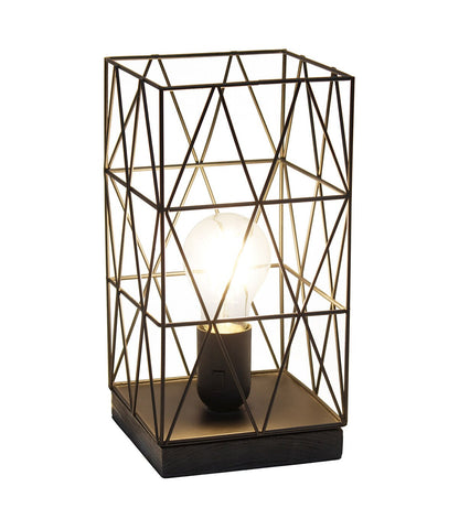 All The Rages Black Geometric Square Metal Table Lamp
