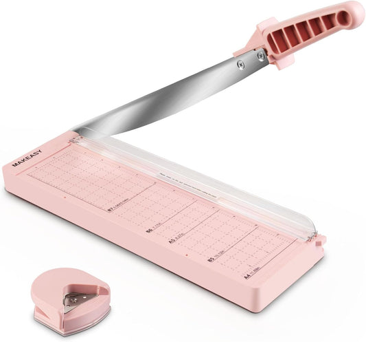 MAKEASY Paper Cutter 12 Inch, 8 Sheet Capacity, Heavy Duty Paper Cutter for Cardstock, Guillotine Paper Trimmer for Crafting, Classroom and Office